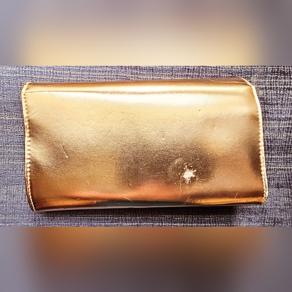 Fioni Night Rose Gold Champagne envelope clutch, formal, prom, wedding, date - Picture 3 of 9